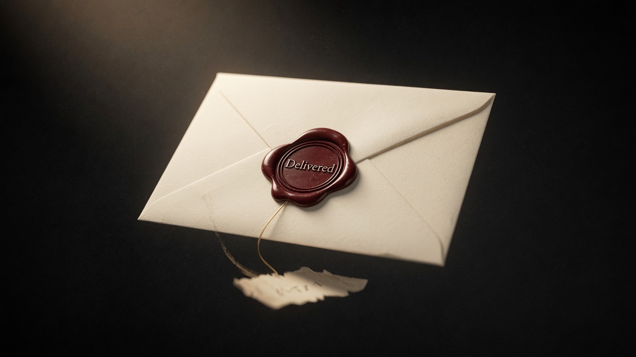 An envelope carrying the finished custom novel by email